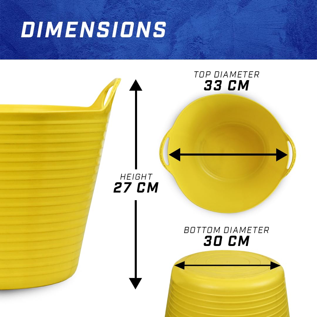 Faithfull Flex Tub - 15 Litre Multi-Purpose Flexible Bucket | Heavy-Duty Polyethylene | Yellow 2