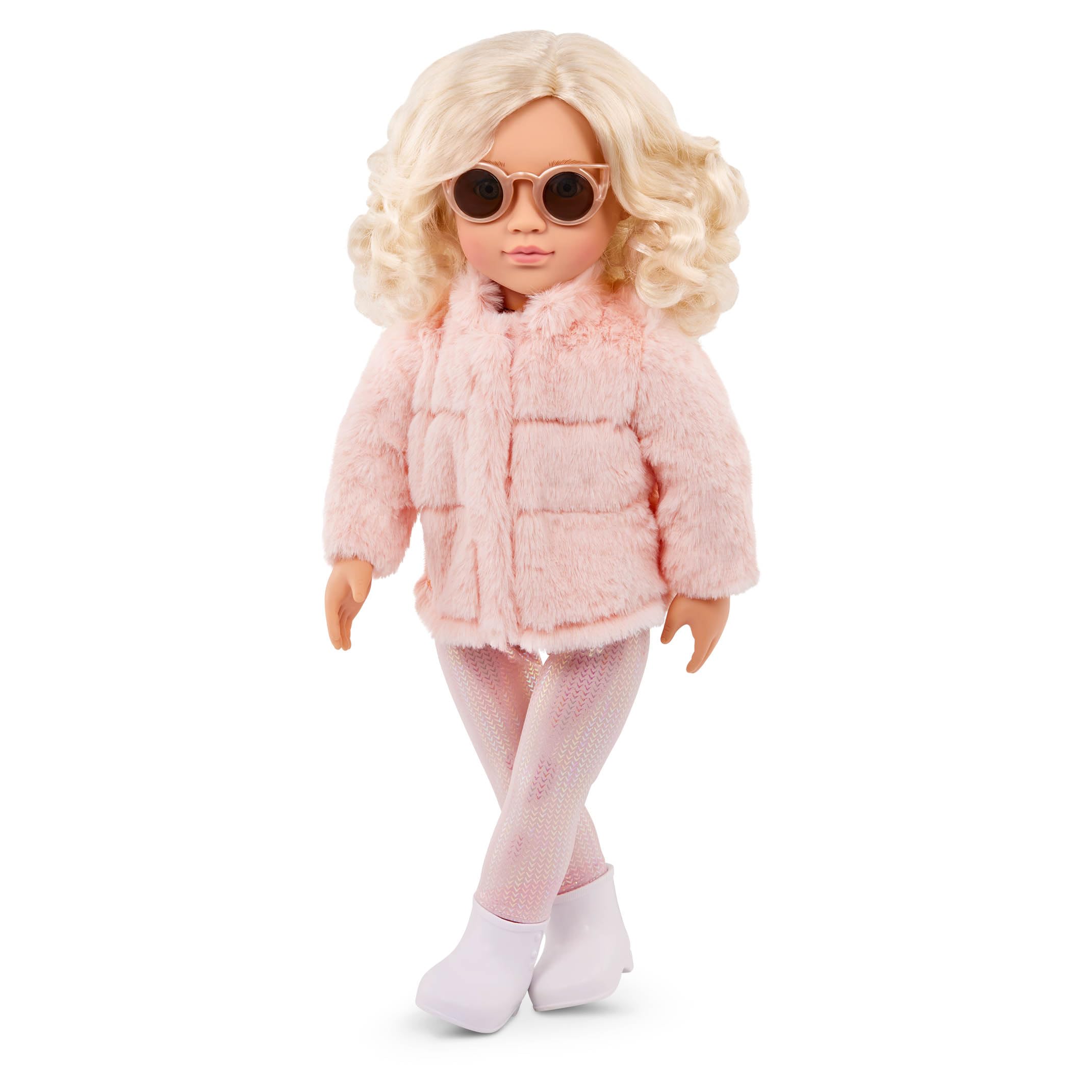 Our Generation Ava Doll - 18-inch Fashion Doll with Pink Faux-Fur Coat 15