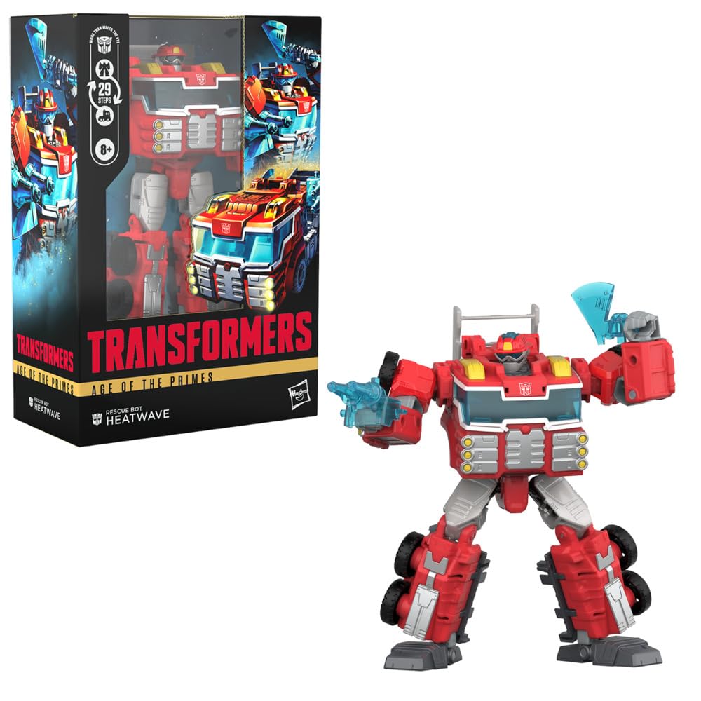 Transformers Age of the Primes Voyager Class Rescue Bot Heatwave Action Figure | 7-Inch | Red