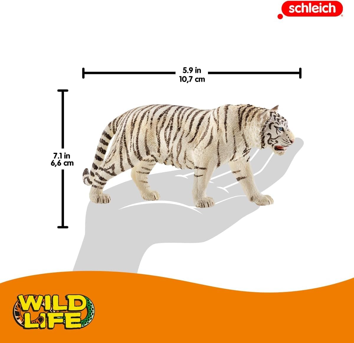 Schleich White Tiger Animal Figure - Wild Life, 13 cm