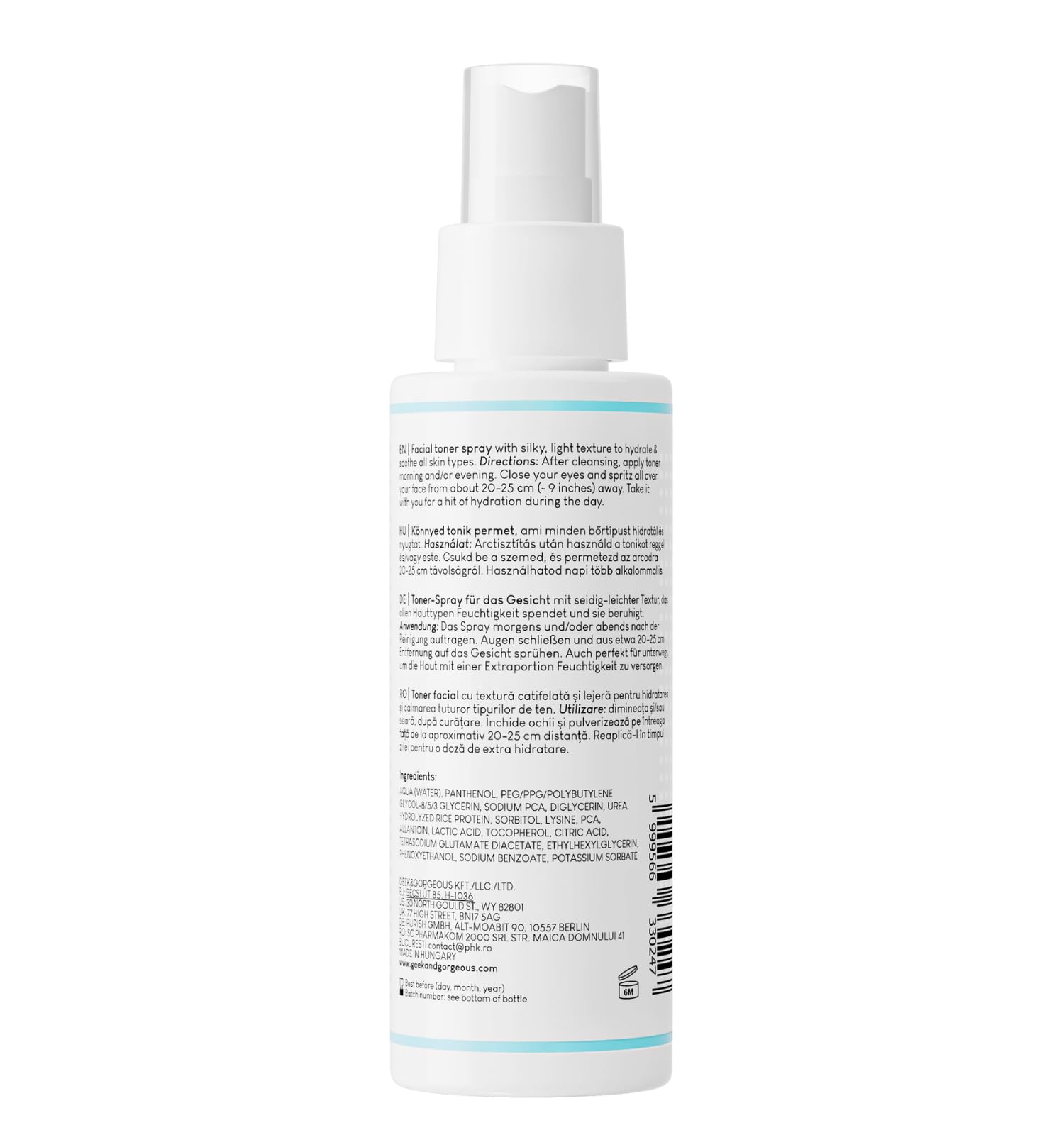 Geek & Gorgeous Liquid Hydration Facial Toner Spray - 5% Panthenol & Allantoin | 110 ml 5