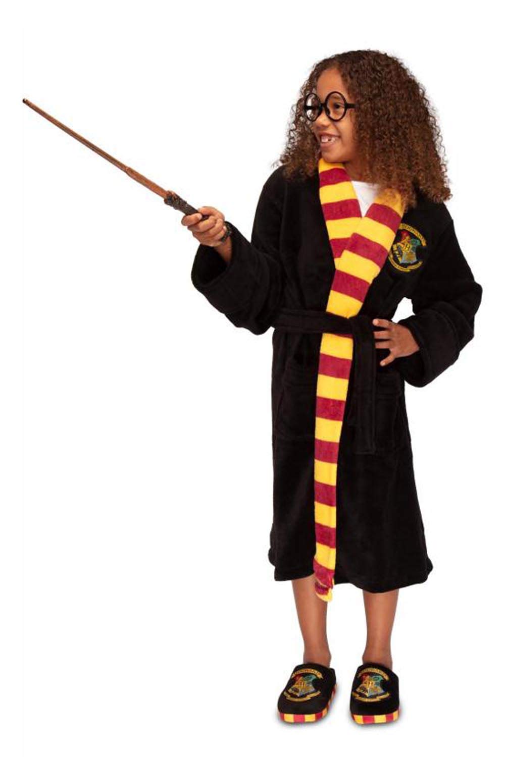 Groovy Harry Potter Hogwarts Kids Robe - Black | Polyester Flannel | Size 7-9 Years