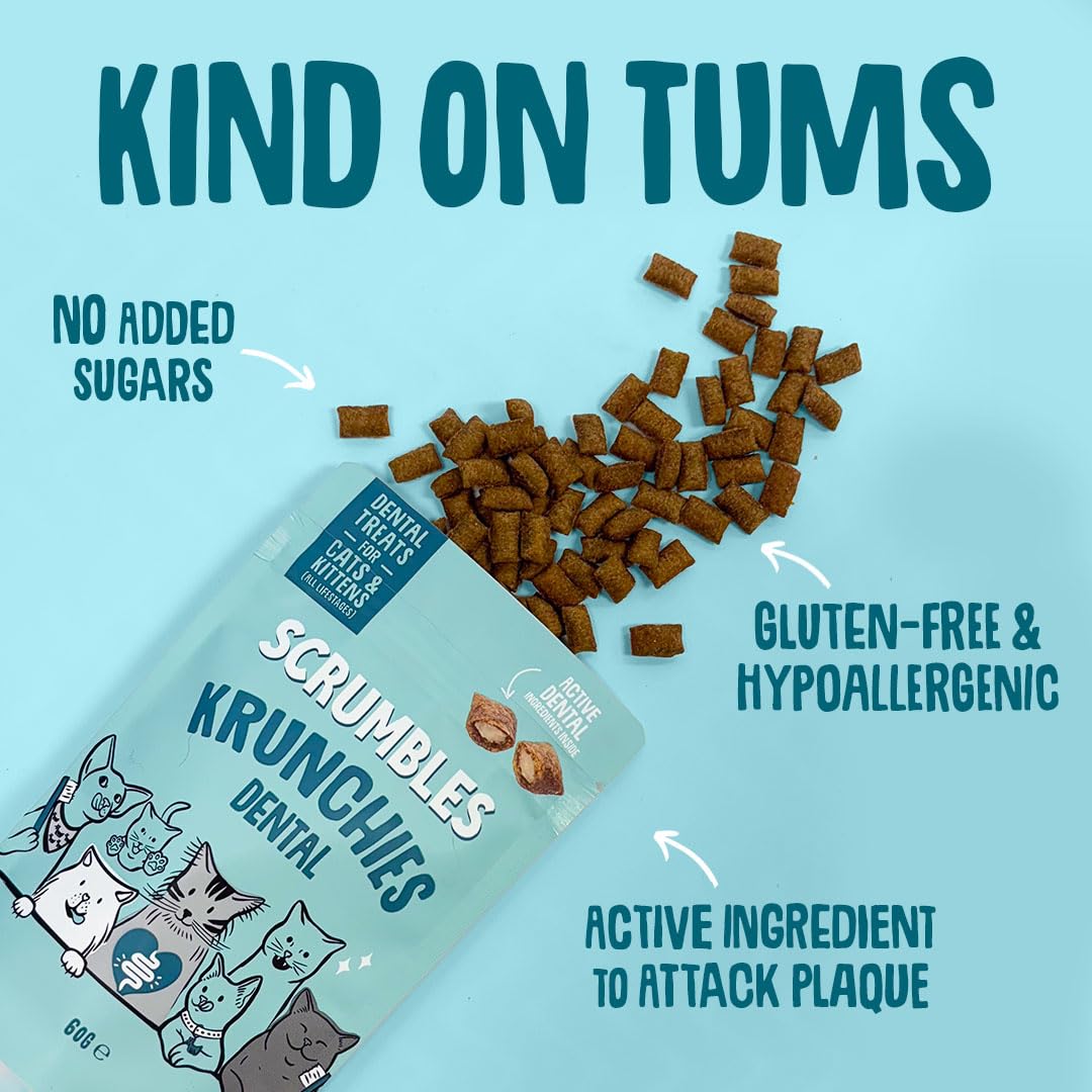 Scrumbles Dental Krunchies Cat Treats - Clinically Proven Plaque Reduction | 60g Pouch 3