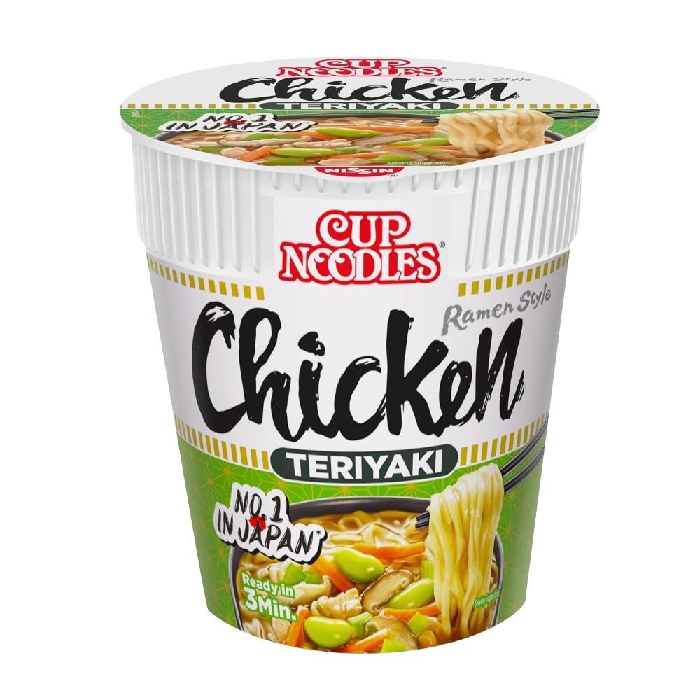 NISSIN Cup Noodles Chicken Teriyaki Flavoured Instant Noodles - 70g Pot (Pack of 8) 2
