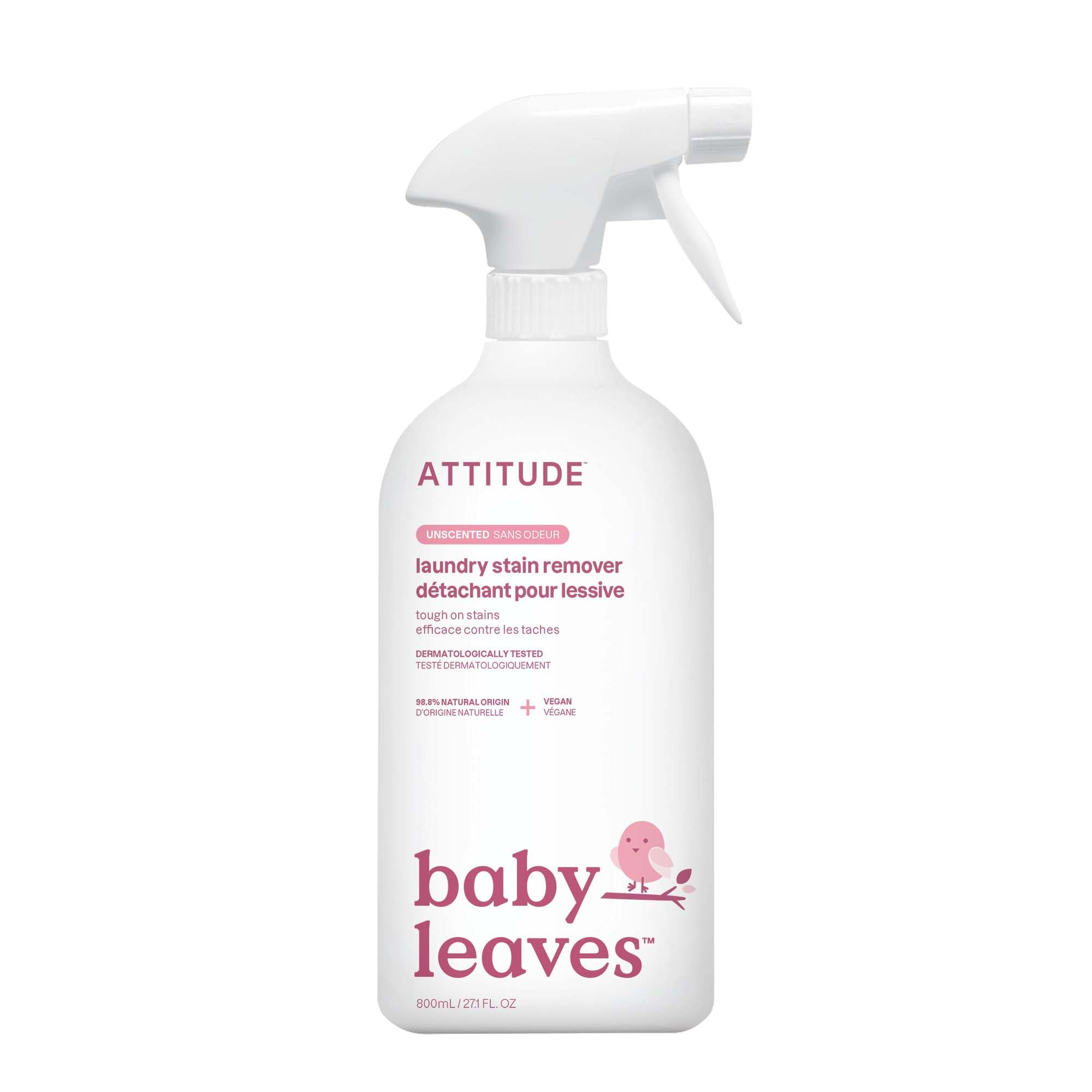 ATTITUDE Baby Laundry Stain Remover - Plant & Mineral-Based, Unscented, 800 ml 1