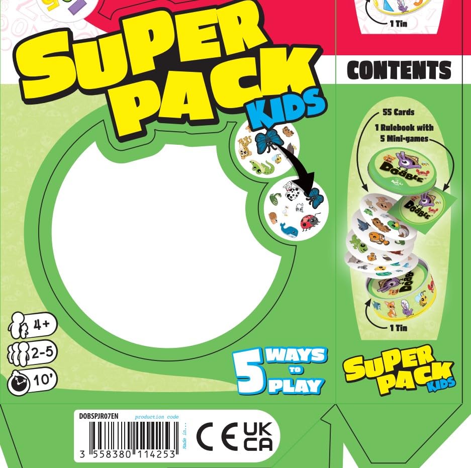 Asmodee Dobble Super Pack Kids 123 + Animals Family Card Game 7
