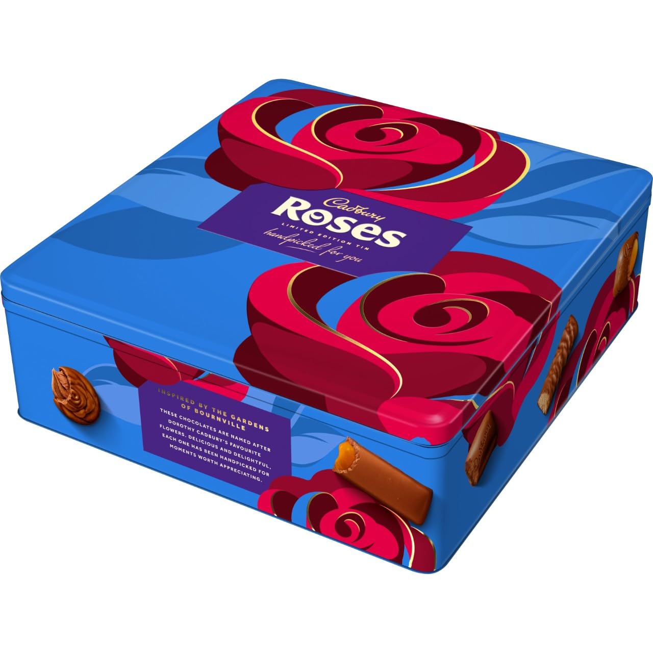 Cadbury Roses Limited Edition Festive Chocolate Tin - Assorted Miniature Chocolates 700g