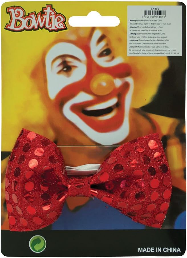 Bristol Novelty Sequin Red Bow Tie, One Size