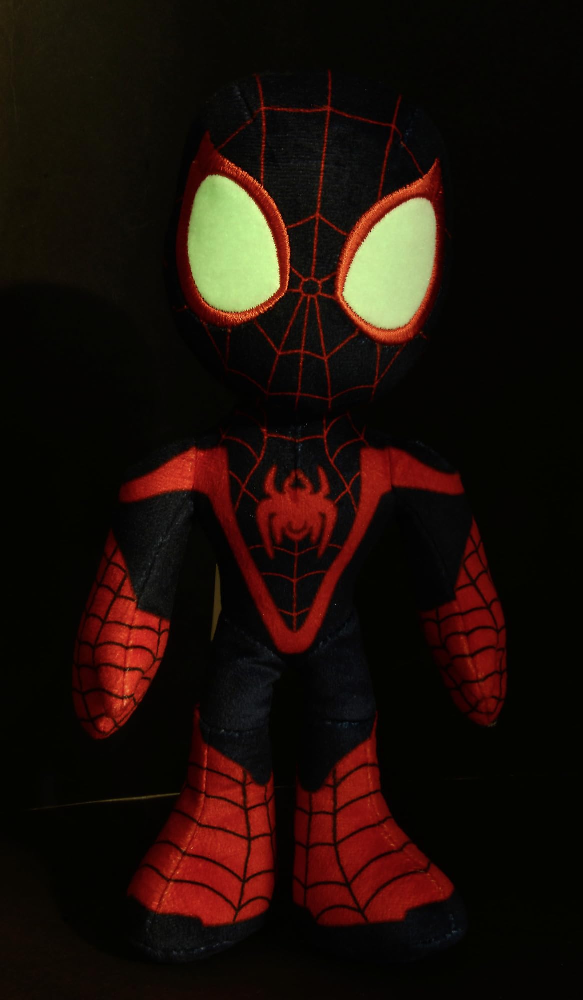 Disney 6315875812X12 25cm DAR Spiderverse Miles Morales Action Figure 25 cm Soft Toy with Glow in The Dark Eyes, One Size 2