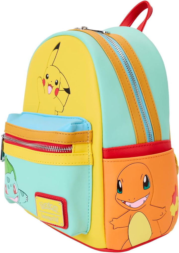 Loungefly Pokemon Color Block Starters Mini Backpack, Multi, Mini