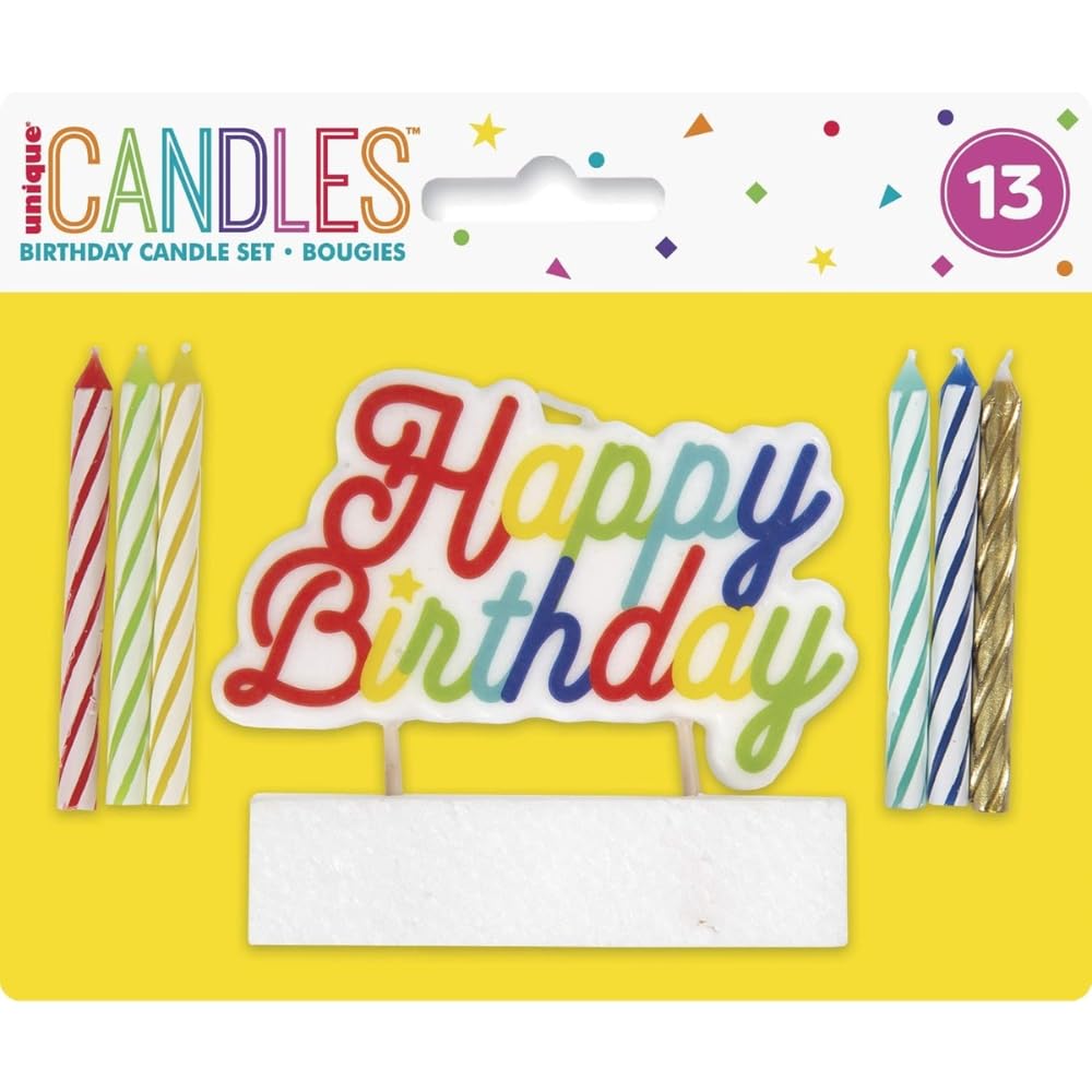 Unique Party Spiral Birthday Candles Pack of 12 with 'Happy Birthday' Pick Topper | Wax, Unscented 2