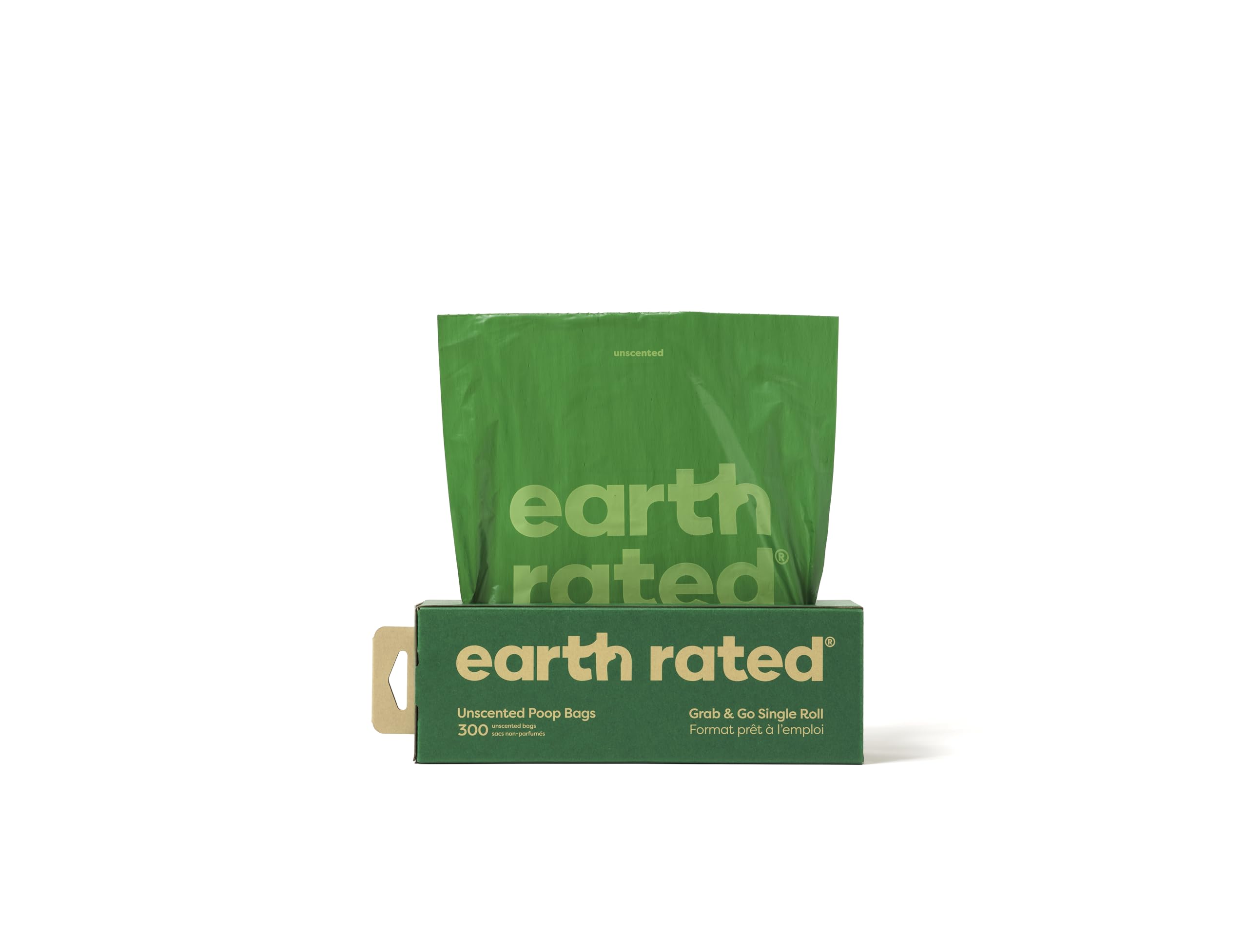 Earth Rated Unscented Dog Poo Bags - 300 Count Bulk Roll | Leakproof & Durable | Made with Recycled Plastic