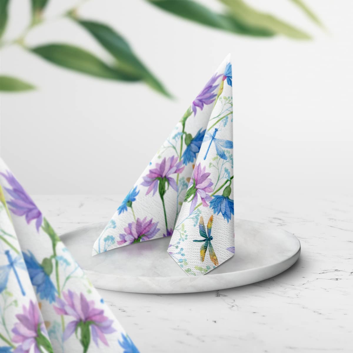 PAW Decor Collection 3-Ply Napkins - Flower With Dragonfly Design | 33 x 33 cm | 20 Count 4