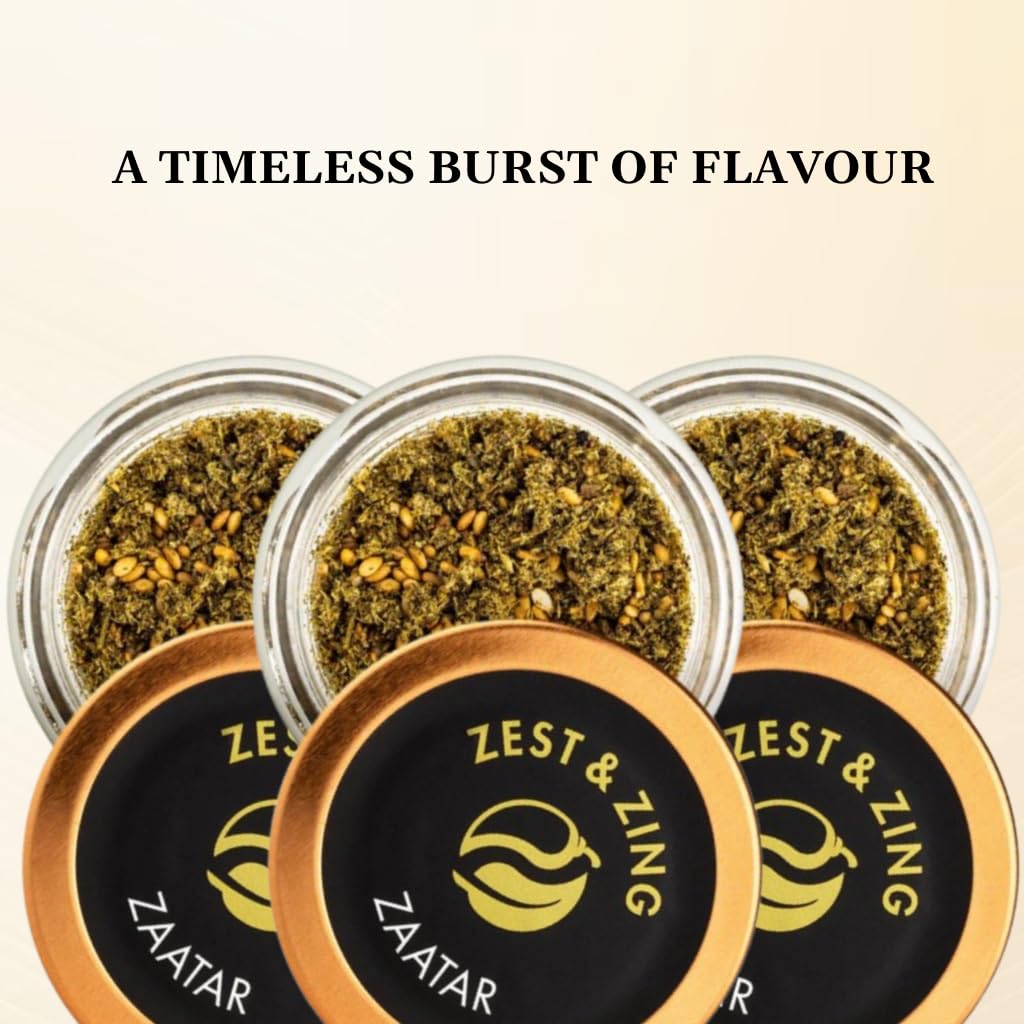 Zest & Zing Zaatar Spice Blend - Traditional Middle Eastern Seasoning with Thyme & Sumac | 100g