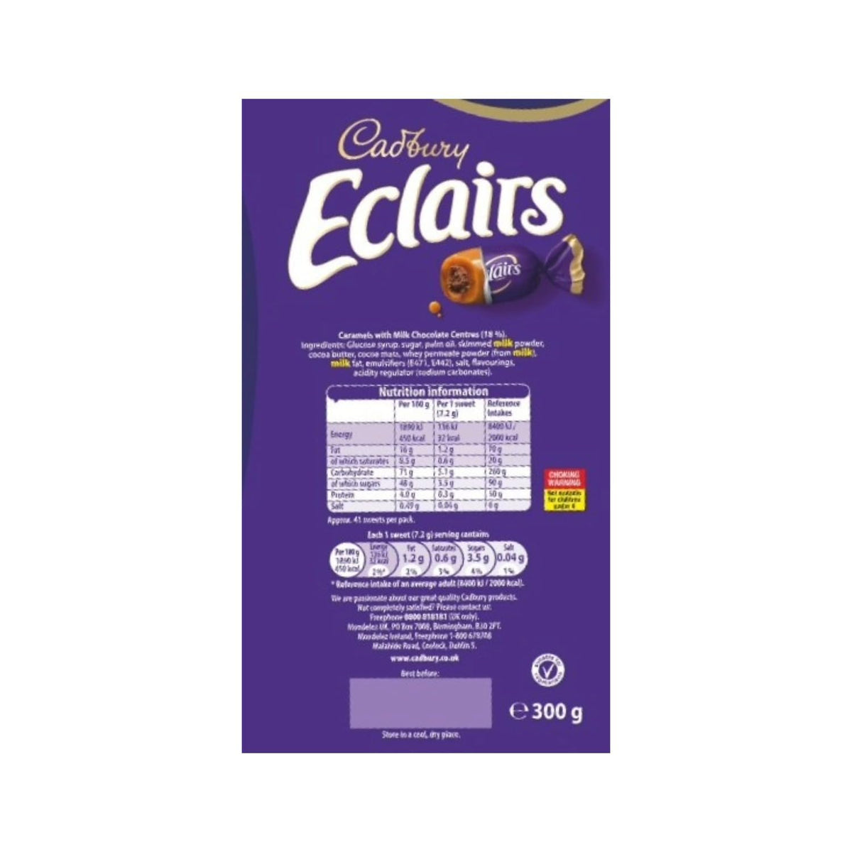 Cadbury Eclairs Chocolate in Chewy Caramel - 300 g Carton