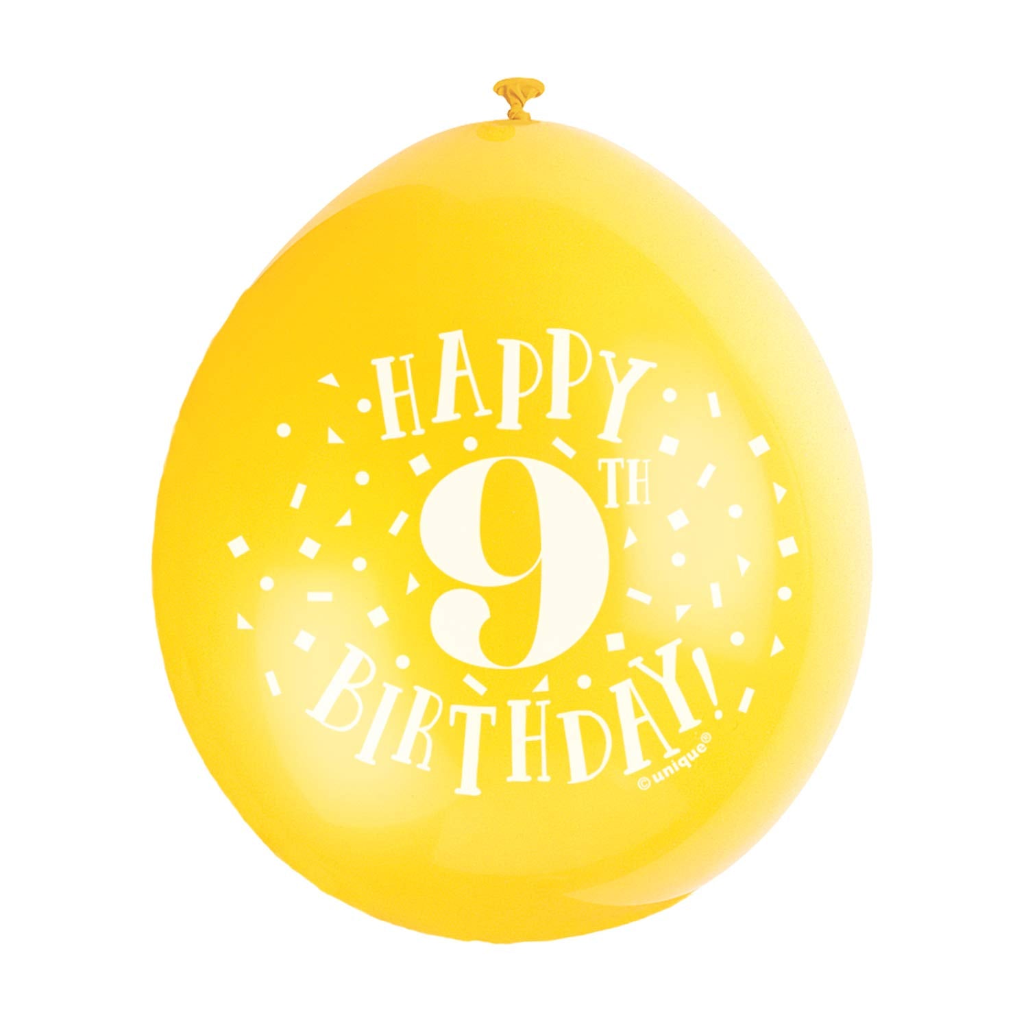 Happy 9th Birthday Latex Balloons - Assorted Colors Party Decorations