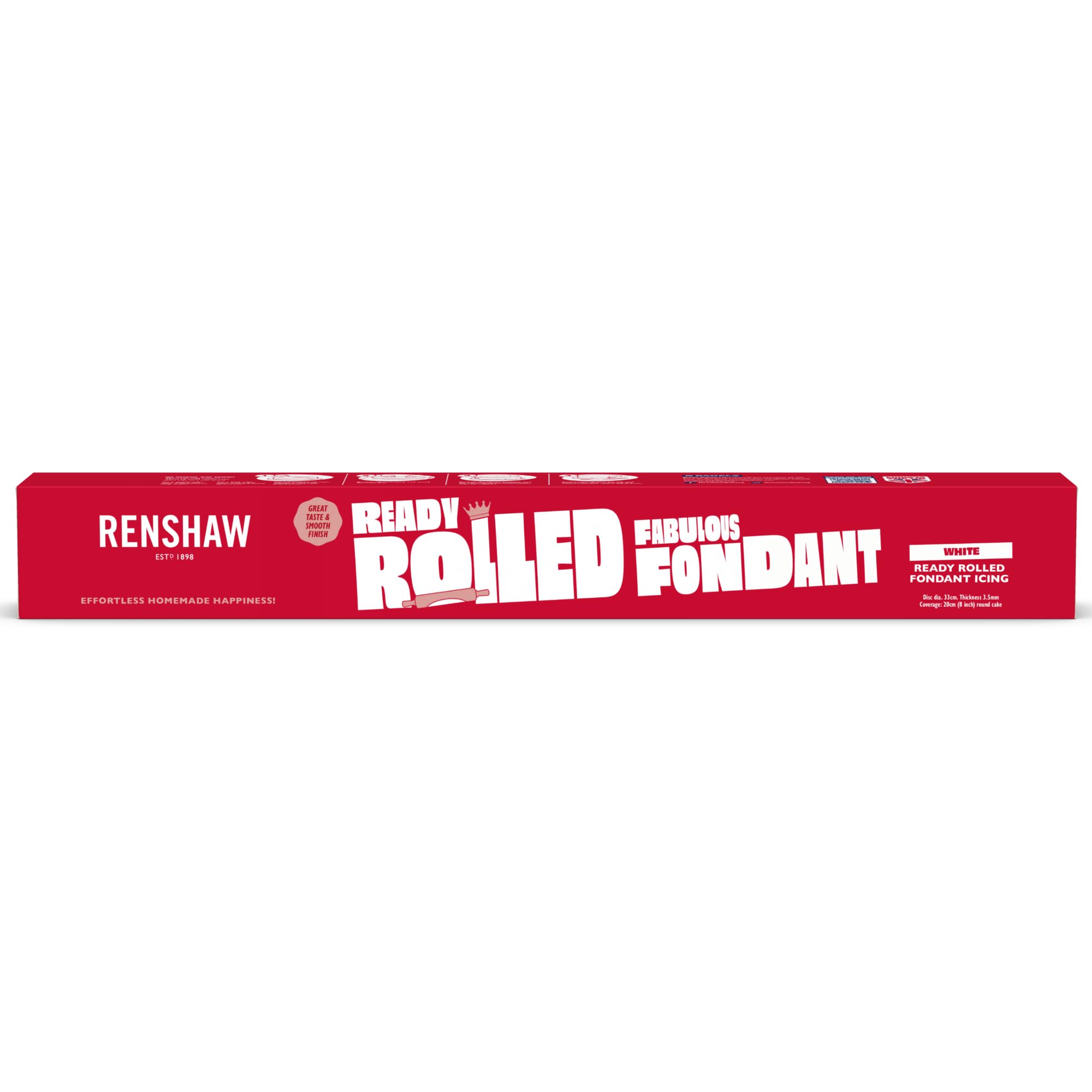 Renshaw Ready Rolled Fabulous Fondant Icing Disc - White, 450 g for 8' Cake 1