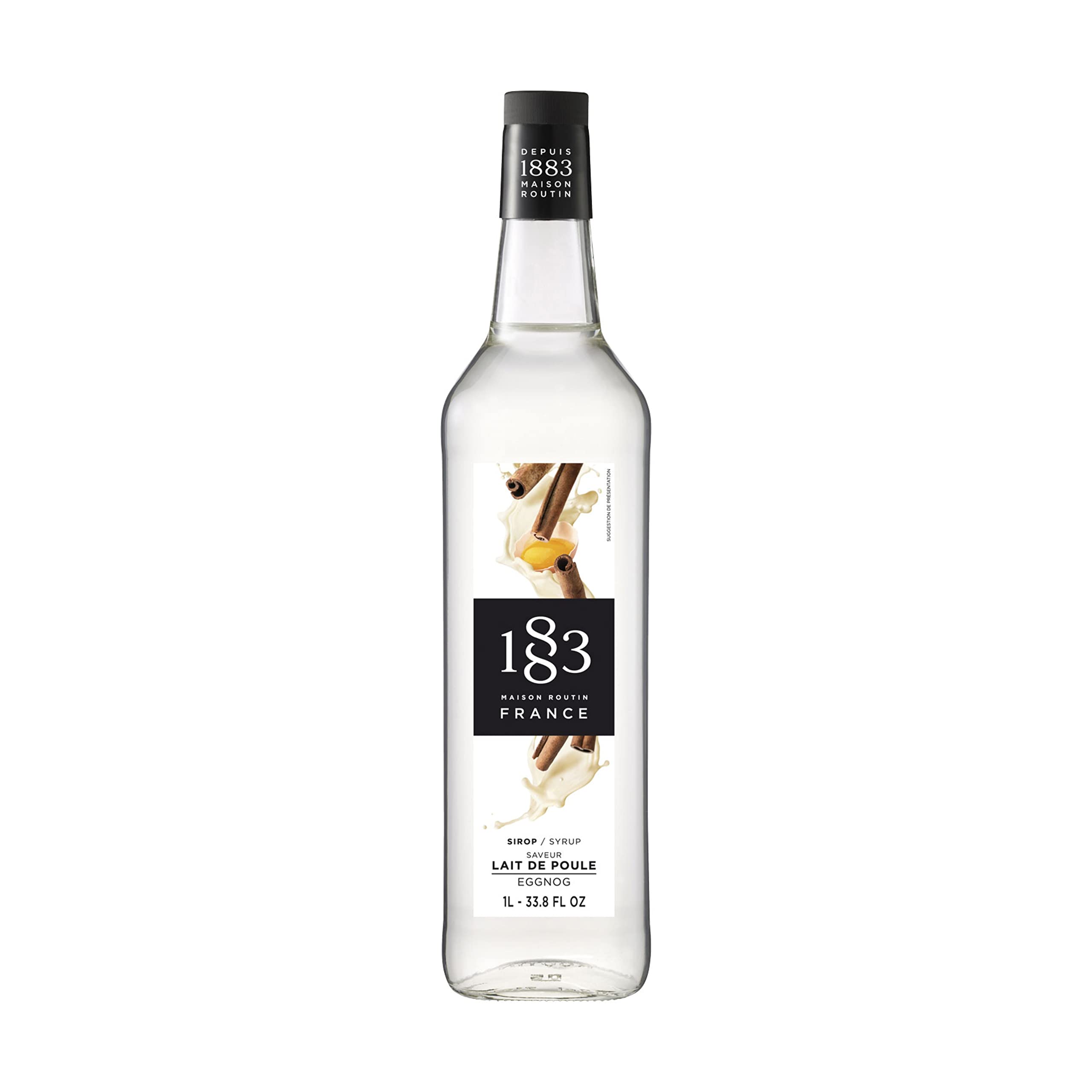 1883 Maison Routin - Eggnog Syrup for Hot Drinks & Cocktails Glass Bottle 1L