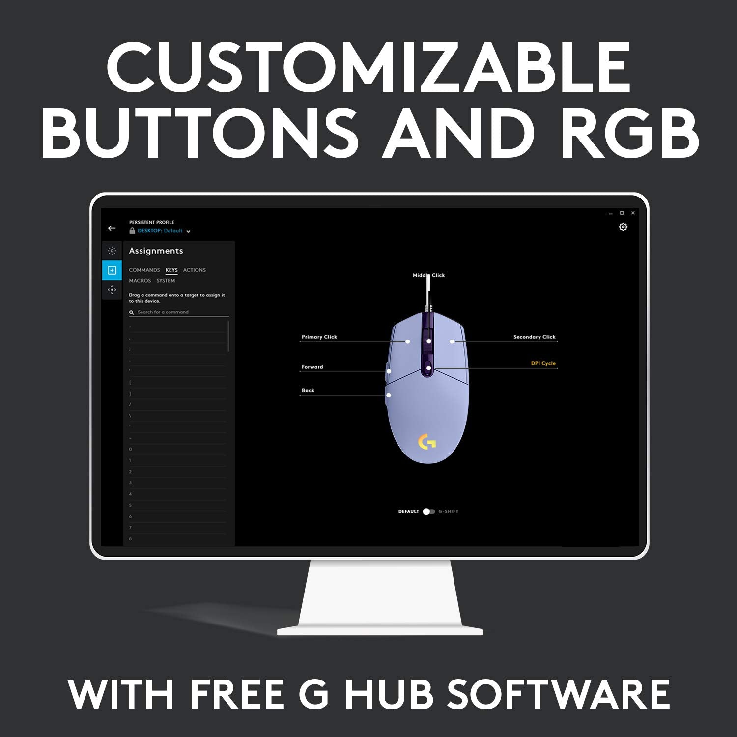 Logitech G203 LIGHTSYNC Gaming Mouse - 8K DPI, 6 Programmable Buttons, Customizable RGB, Lightweight Design, Lilac 19