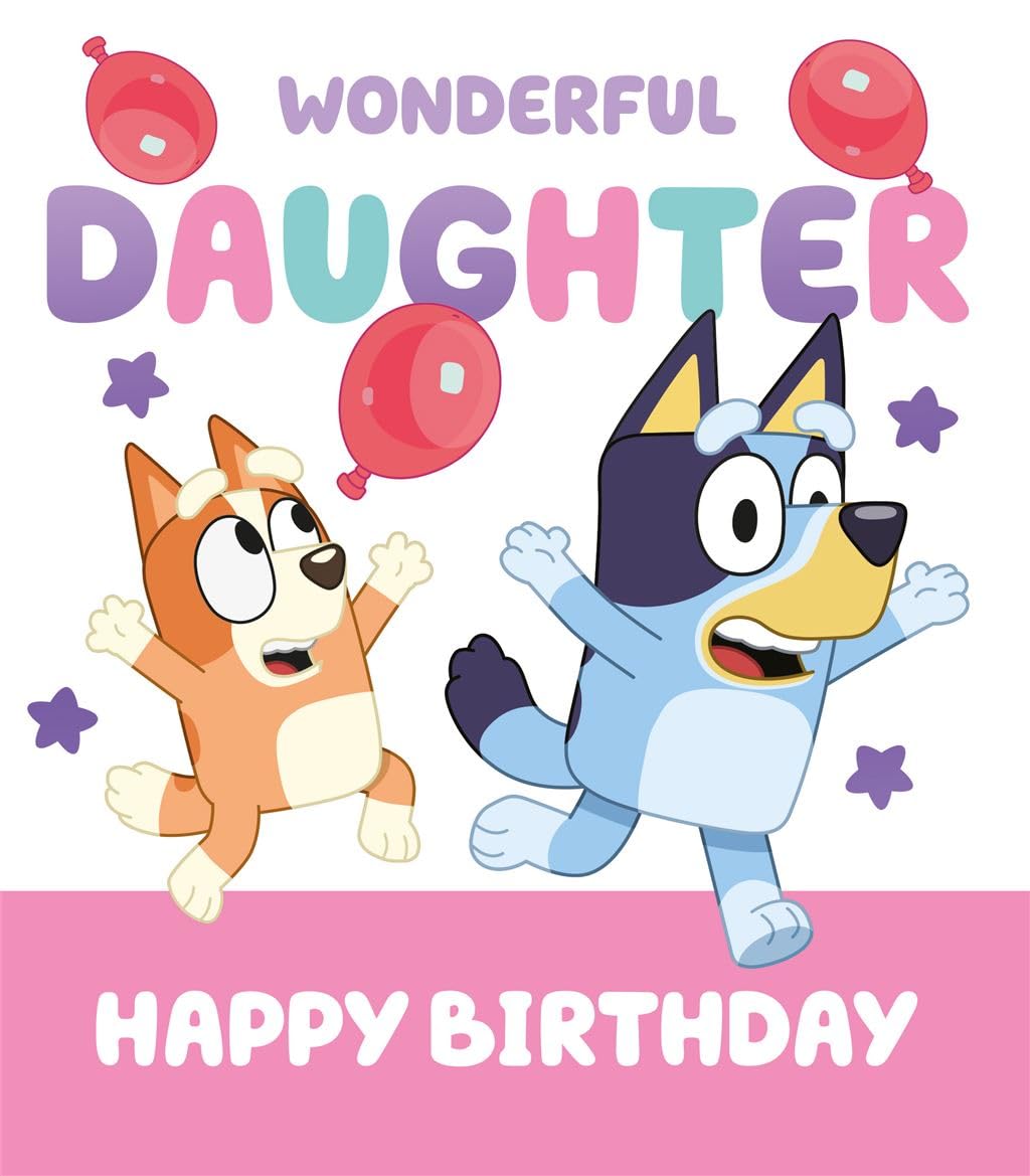 Cards Bluey Wonderful Daughter Happy Birthday Greeting Card | Multicolor | 5x7 inches 1