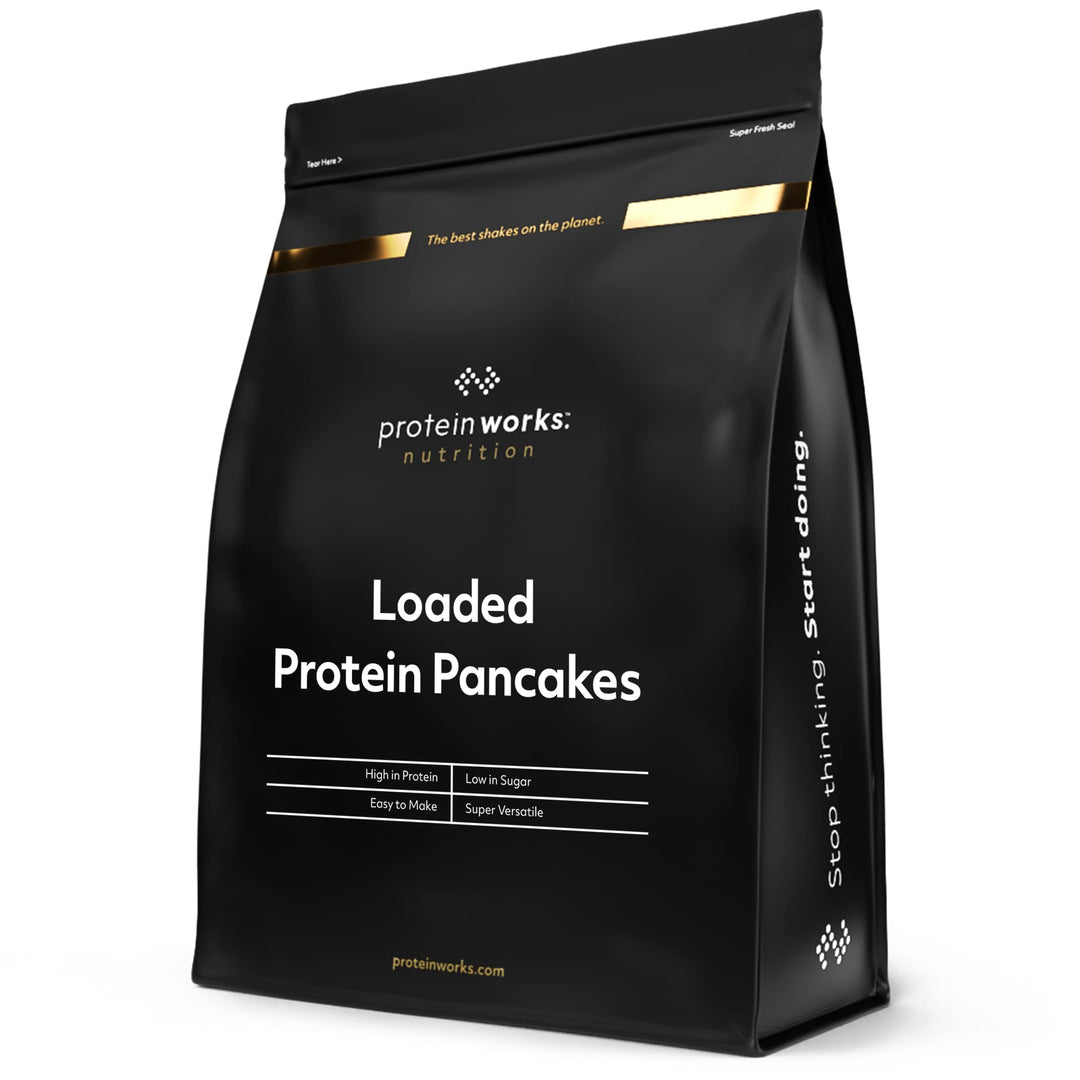 THE PROTEIN WORKS Loaded Protein Pancake Mix - High Protein, Low Sugar with Tri-Protein Blend