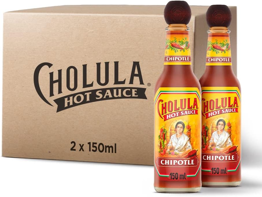 Cholula Hot Sauce Chipotle 150 ML, Pack of 2 - Smoky Mexican-Style Hot Sauce with Chipotle & Guajillo Chillies