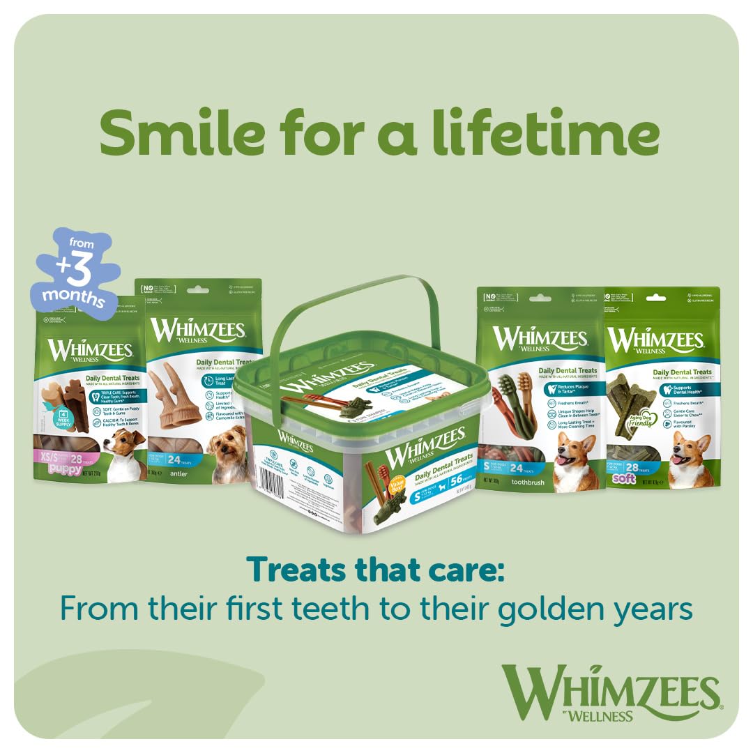 WHIMZEES Toothbrush S - 24 Pack Dog Dental Sticks for Small Breeds | Natural & Grain Free 7