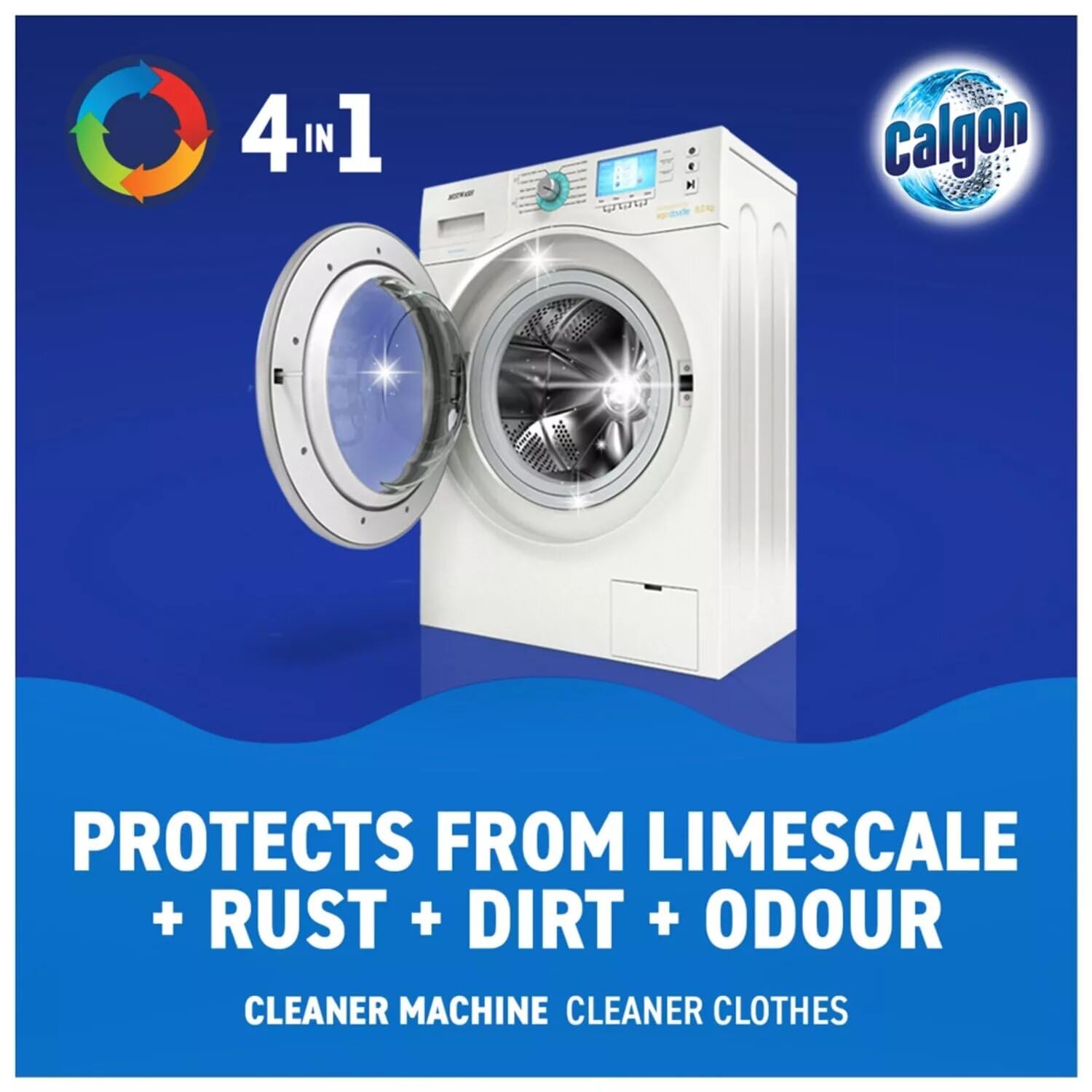 Calgon 4-in-1 Washing Machine Cleaner and Water Softener Tablets - 30 Tabs, Lemon Scent