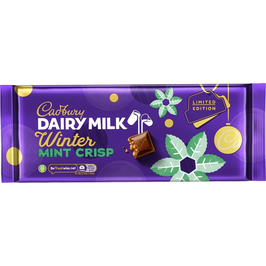 Cadbury Dairy Milk Winter Mint Crisp Edition 360g Chocolate Bar
