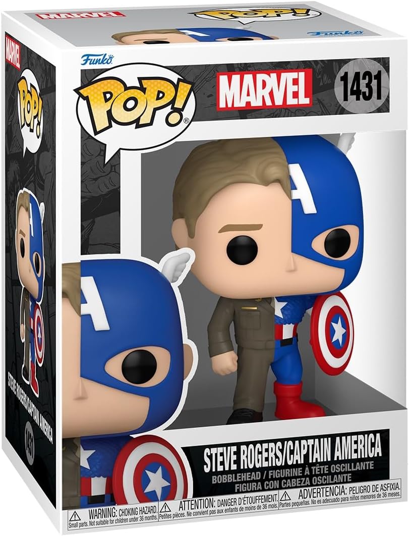 Funko Pop! Marvel - Captain America A/Steve R Vinyl Figure (Split)