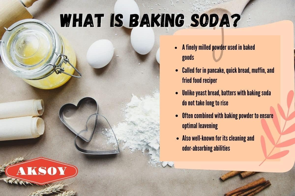 AKSOY Pure Bicarbonate of Soda - 1KG Food Grade Sodium Bicarbonate Powder | Aluminum-Free 5