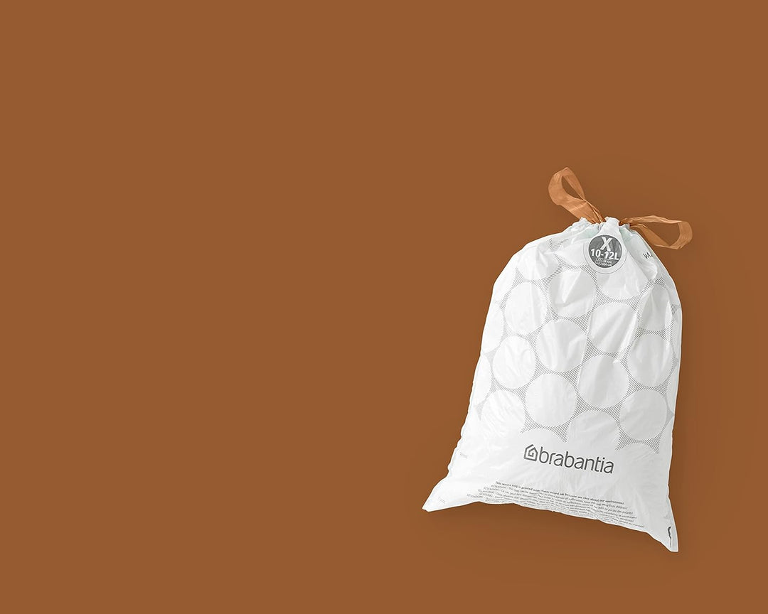 Brabantia PerfectFit Bin Liners Multipack - Size X (10-12 Litre) - Extra Strong Plastic with Tie-Tape
