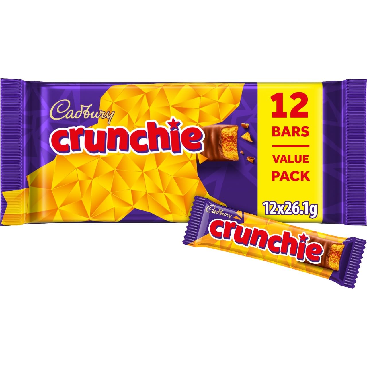 Cadbury Crunchie Chocolate Bar - Honeycomb Centre Covered in Milk Chocolate,12 Pack 6