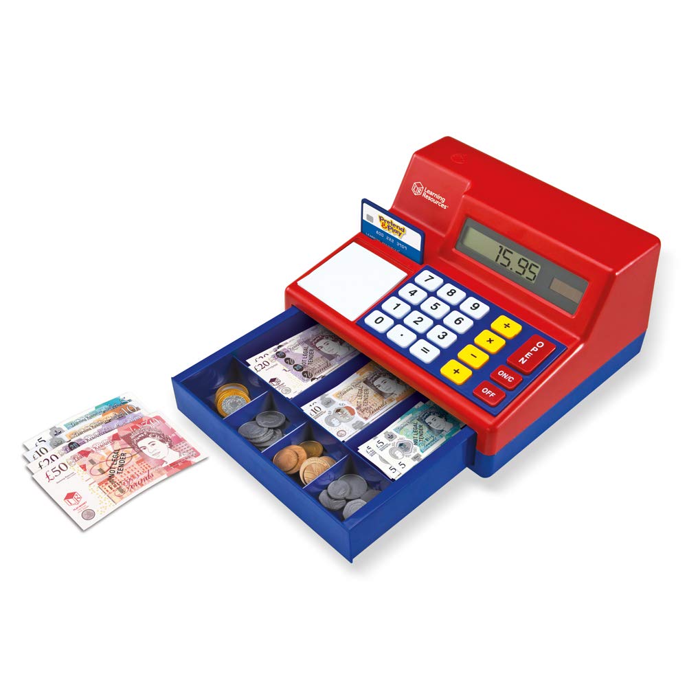 Learning Resources Pretend & Play Calculator Cash Register - Educational Toy for Kids 3+