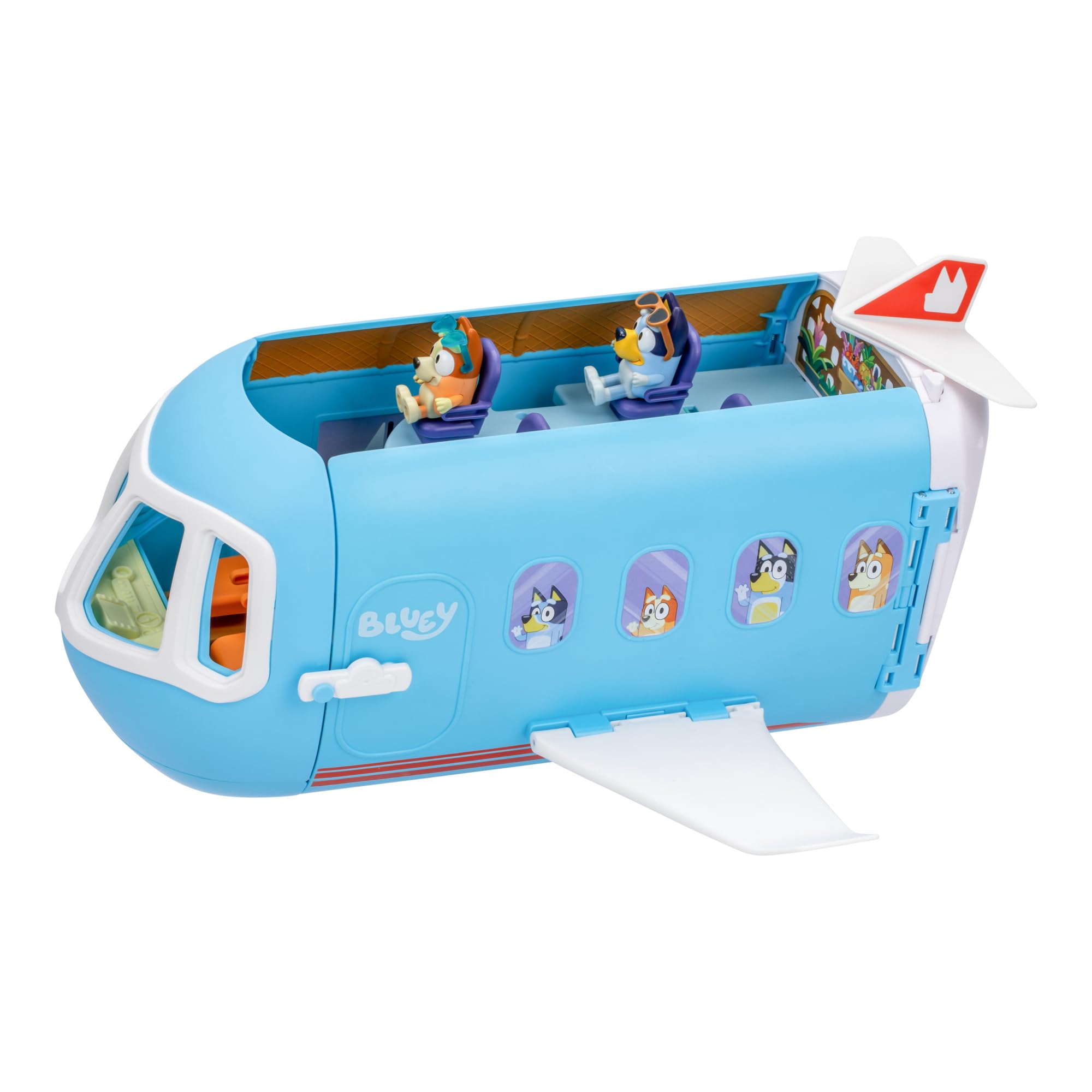 Bluey 3-in-1 Transforming Plane Playset - Transforms to Resort & Boat | 15 Pieces