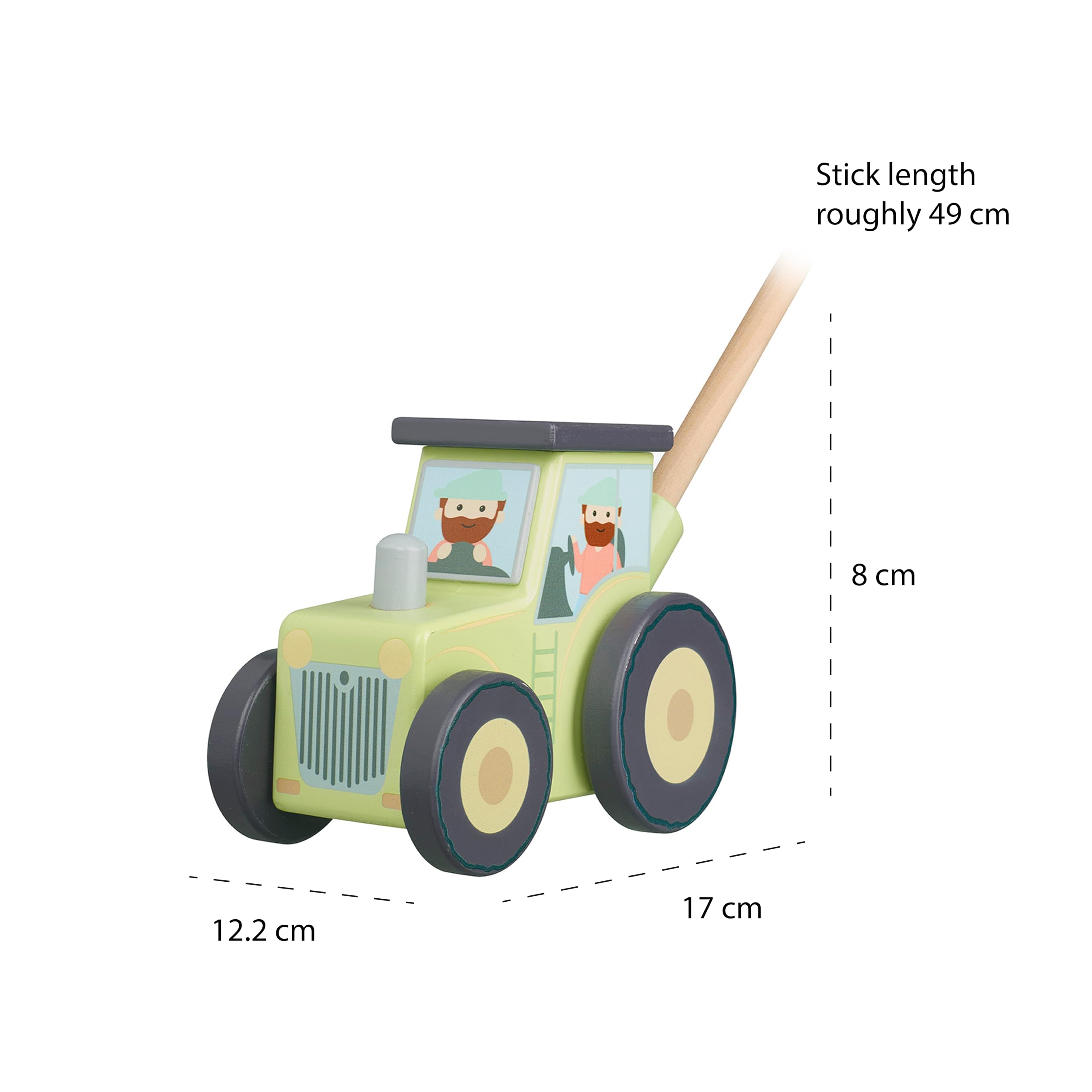 Wooden Tractor Push Along Toy - Early Development Vehicle for Toddlers 12 Months+ 4