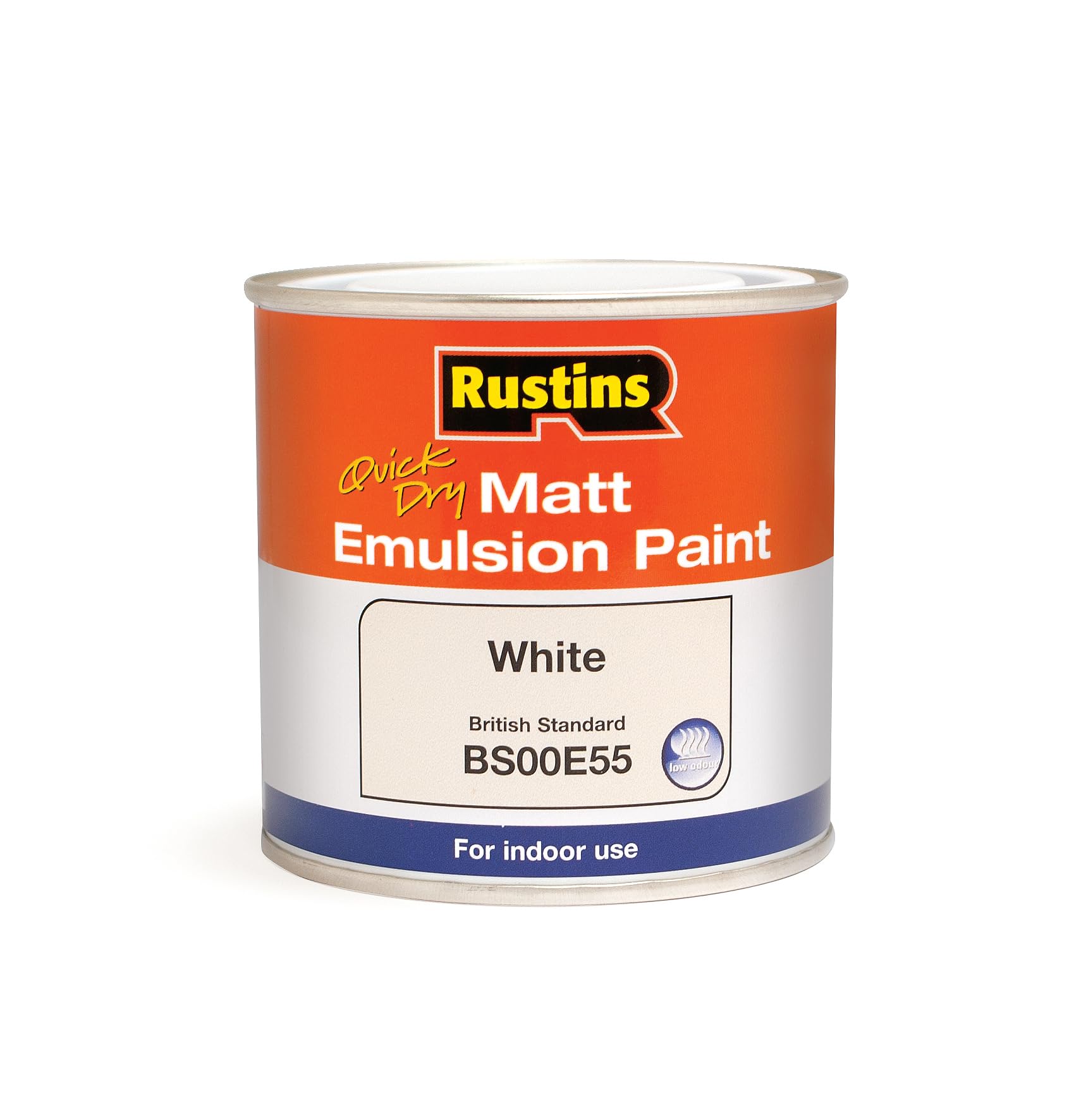 RUSTINS Water-Based Matt Emulsion Paint - White, Low Odour, Quick Drying | 250ml 1