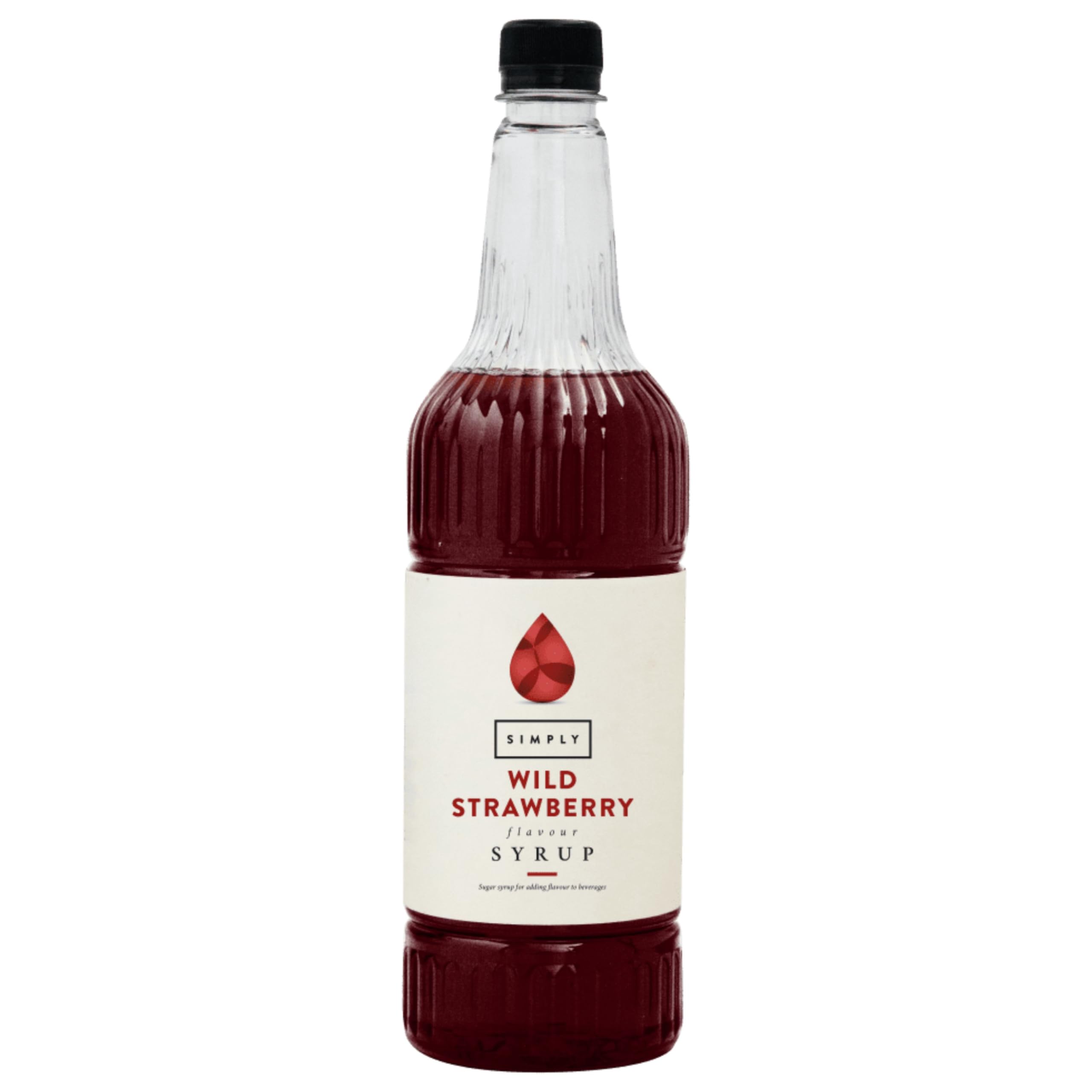 Simply Wild Strawberry Syrup - Vegan, Nut Free, Halal Certified | 1L Liquid Bottle
