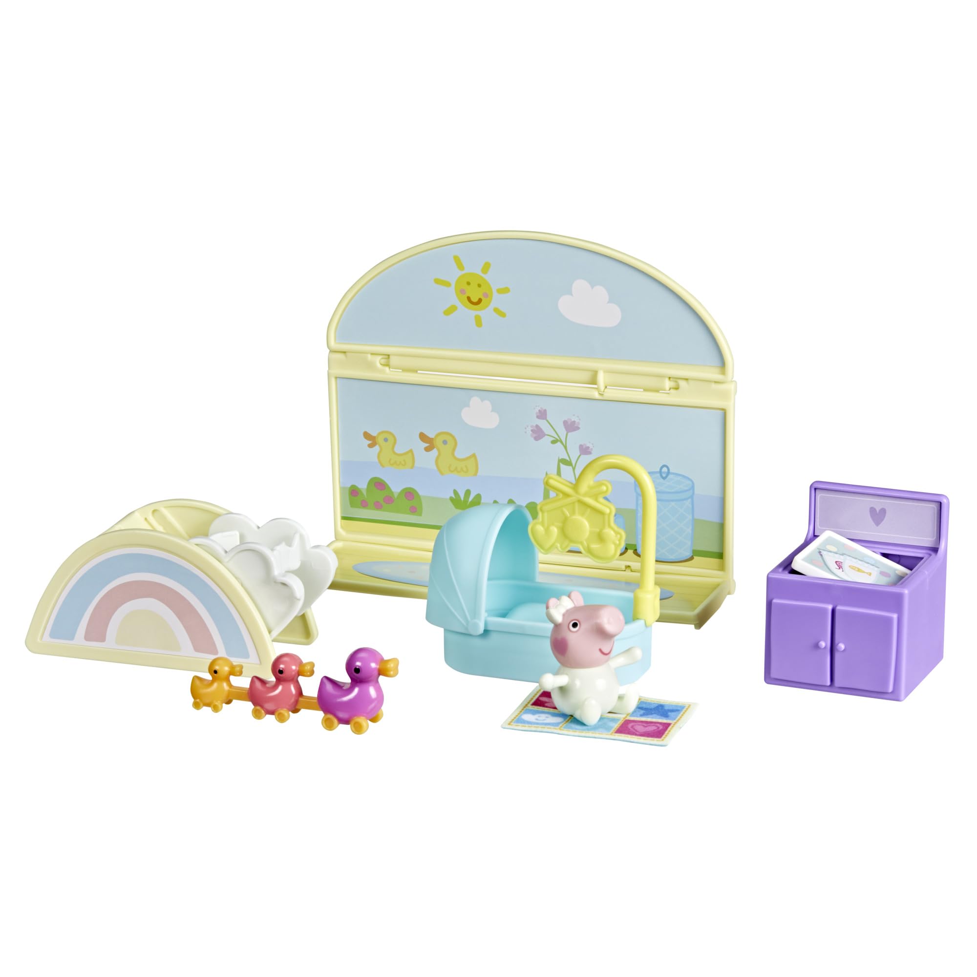 Peppa Pig Evie's Nursery Playset - 8 Pieces | 7.5-cm Scale Figure | Ages 3+ 1