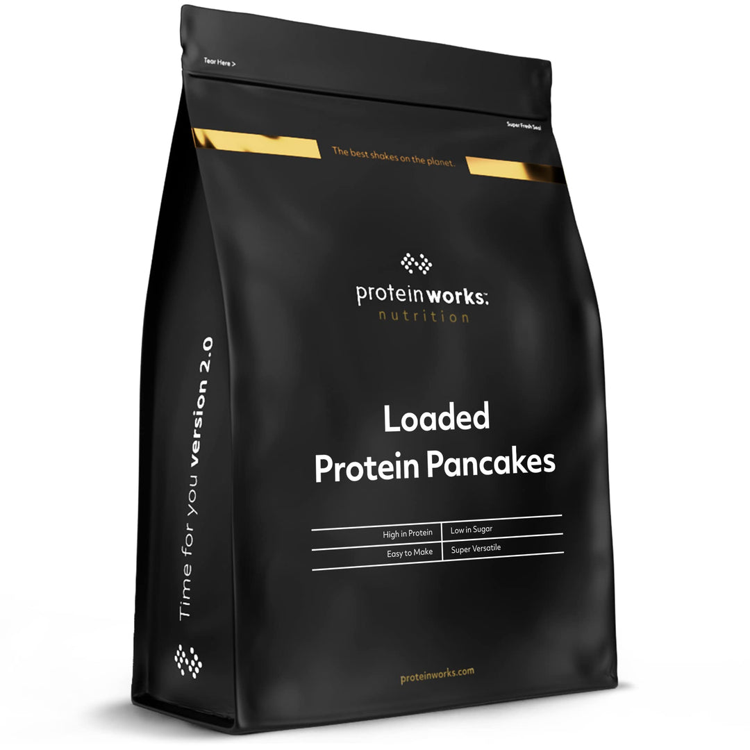THE PROTEIN WORKS Loaded Protein Pancake Mix - High Protein, Low Sugar with Tri-Protein Blend