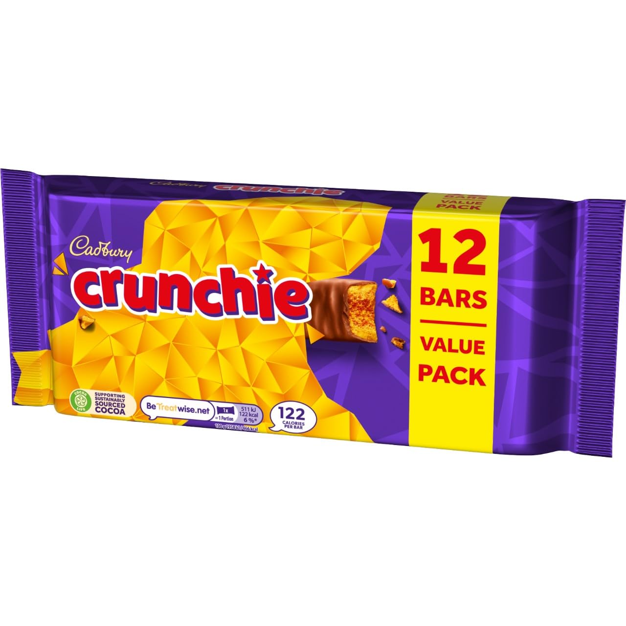 Cadbury Crunchie Chocolate Bar - Honeycomb Centre Covered in Milk Chocolate,12 Pack 8