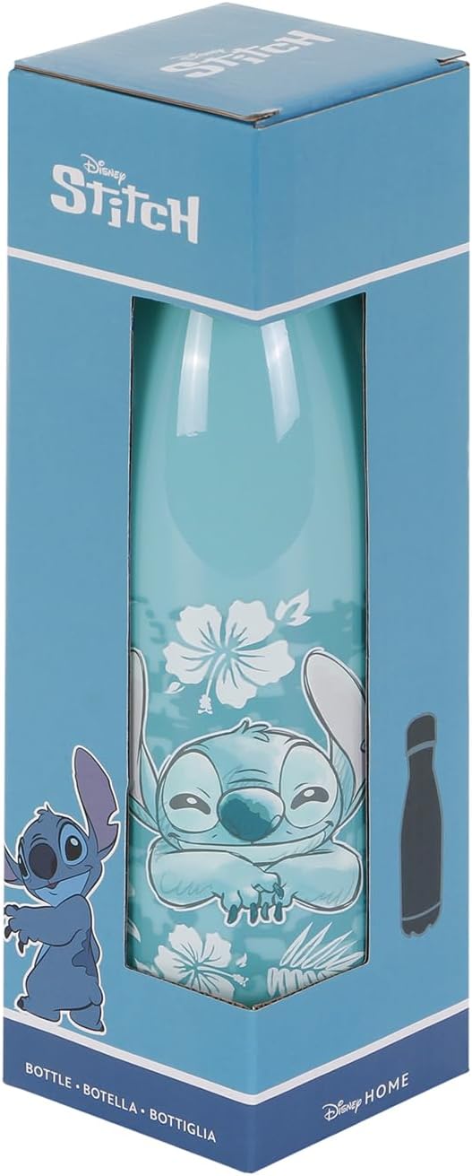 Karactermania Lilo and Stitch Aloha Bottle, Blue, Reusable Water Bottle (06773)