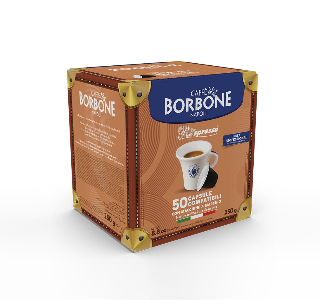 CAFFÈ BORBONE Respresso Black Coffee Blend - 50 Capsules | Nespresso Compatible | Intensity 10