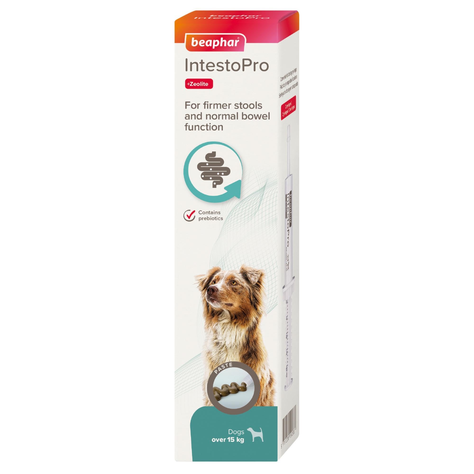 Beaphar IntestoPro Prebiotic Stool Firming Paste for Medium and Large Dogs - 2 x 20ml Tubes