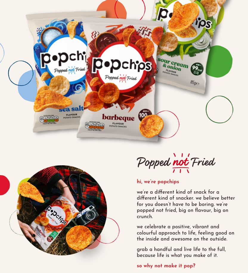 popchips Sea Salt & Vinegar Popped Potato Chips Multipack Box of 24 Single Servings (23g Each) 4