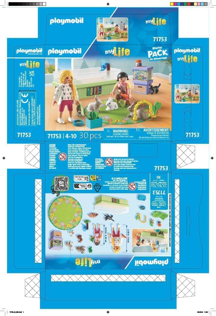Playmobil My Life Family with Rabbits Playset - Animal Figures for Kids 4+ 2