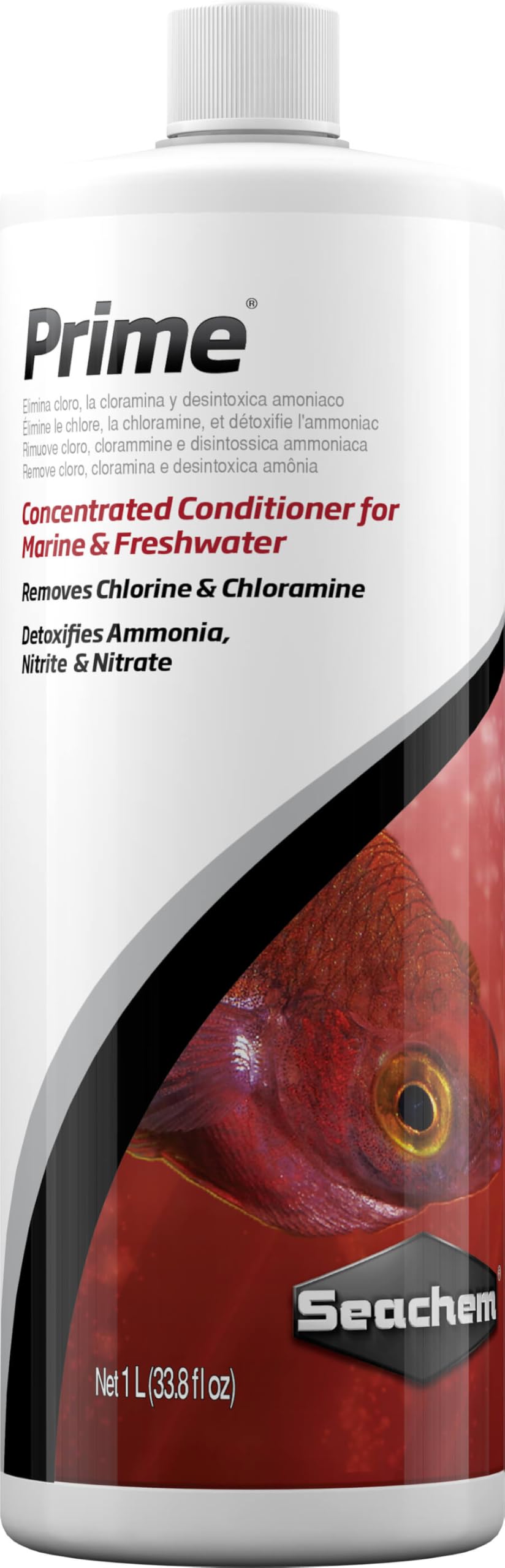 Seachem Prime Concentrated Water Conditioner - Removes Chlorine/Chloramine | Detoxifies Ammonia/Nitrite | 1000 ml