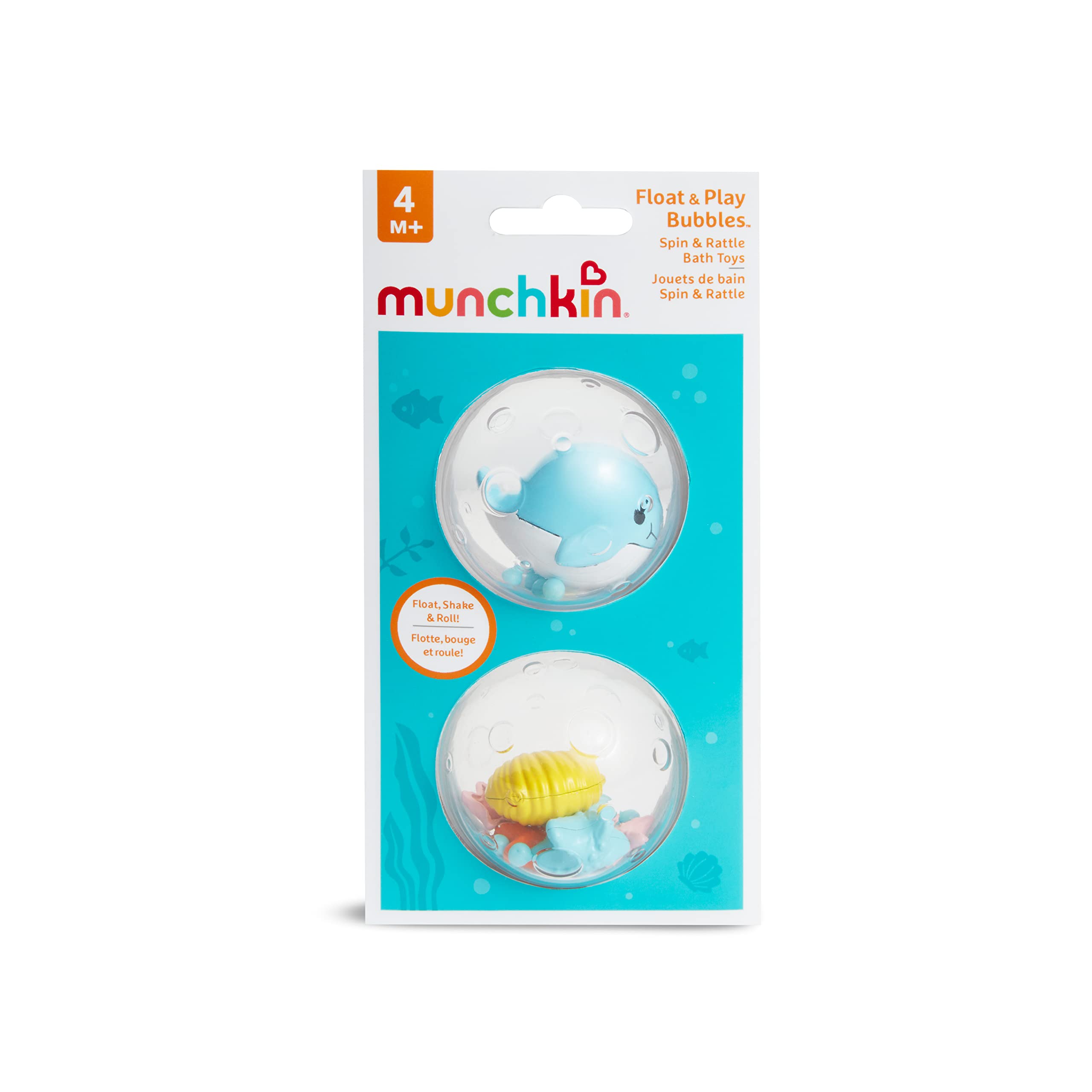 Munchkin Float and Play Bubbles Bath Toy - Sensory Stimulation, Easy Grasp | 2 Count Pack 4