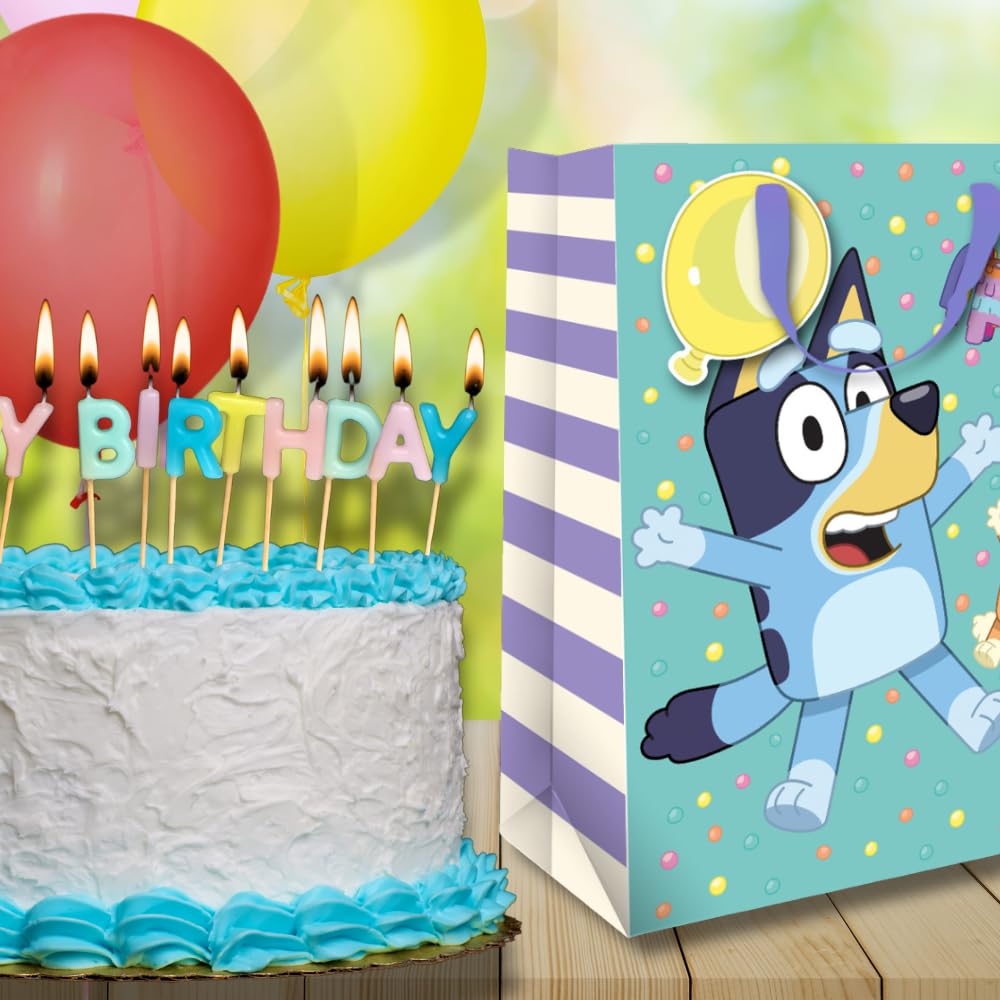 Danilo Promotions LTD Bluey Gift Bag - FSC Certified Paper | 33 x 26 x 13.5 cm | Birthday Theme 5