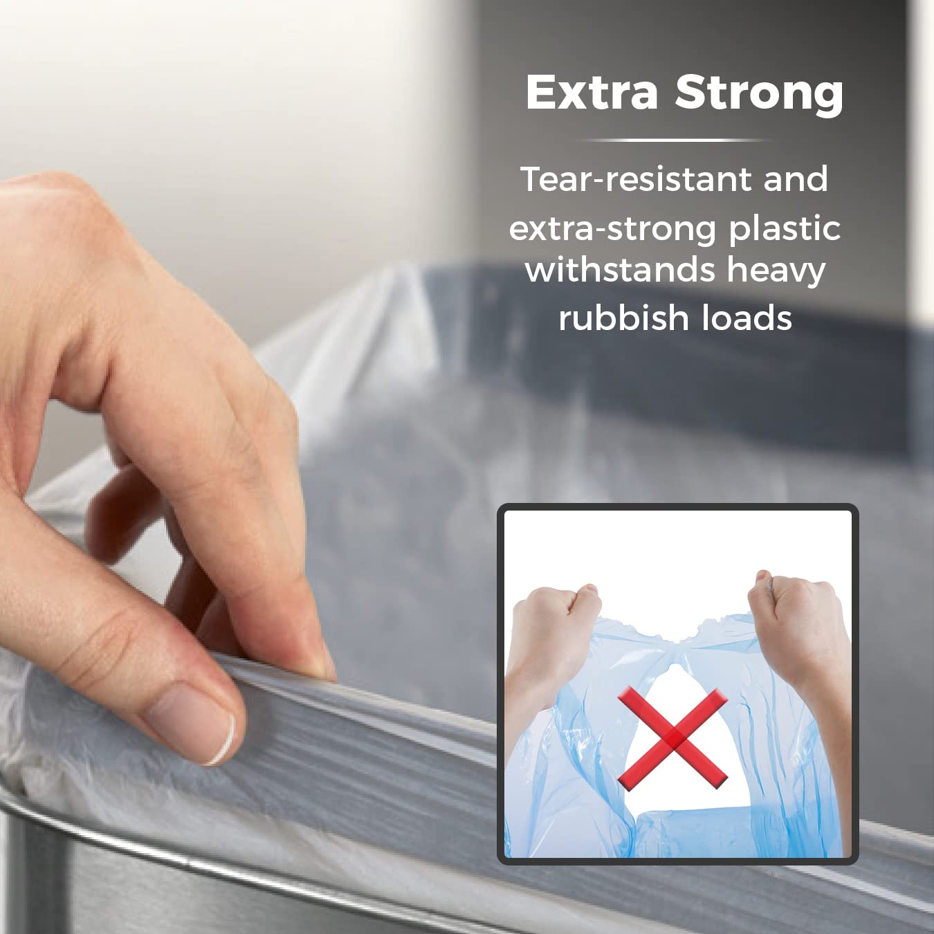 Tower 75L Lemon Scented Bin Liners - 20 Pack, Heavy Duty HDPE Bags 5
